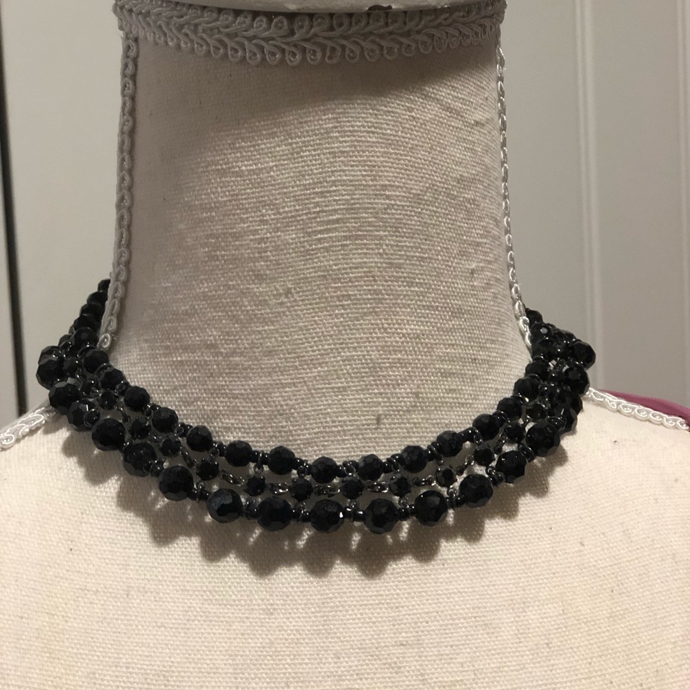 Black beaded necklace